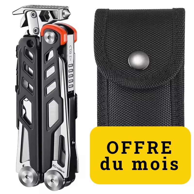 DiaCamping - Pince EDC multifonction Noire avec Etui en nylon